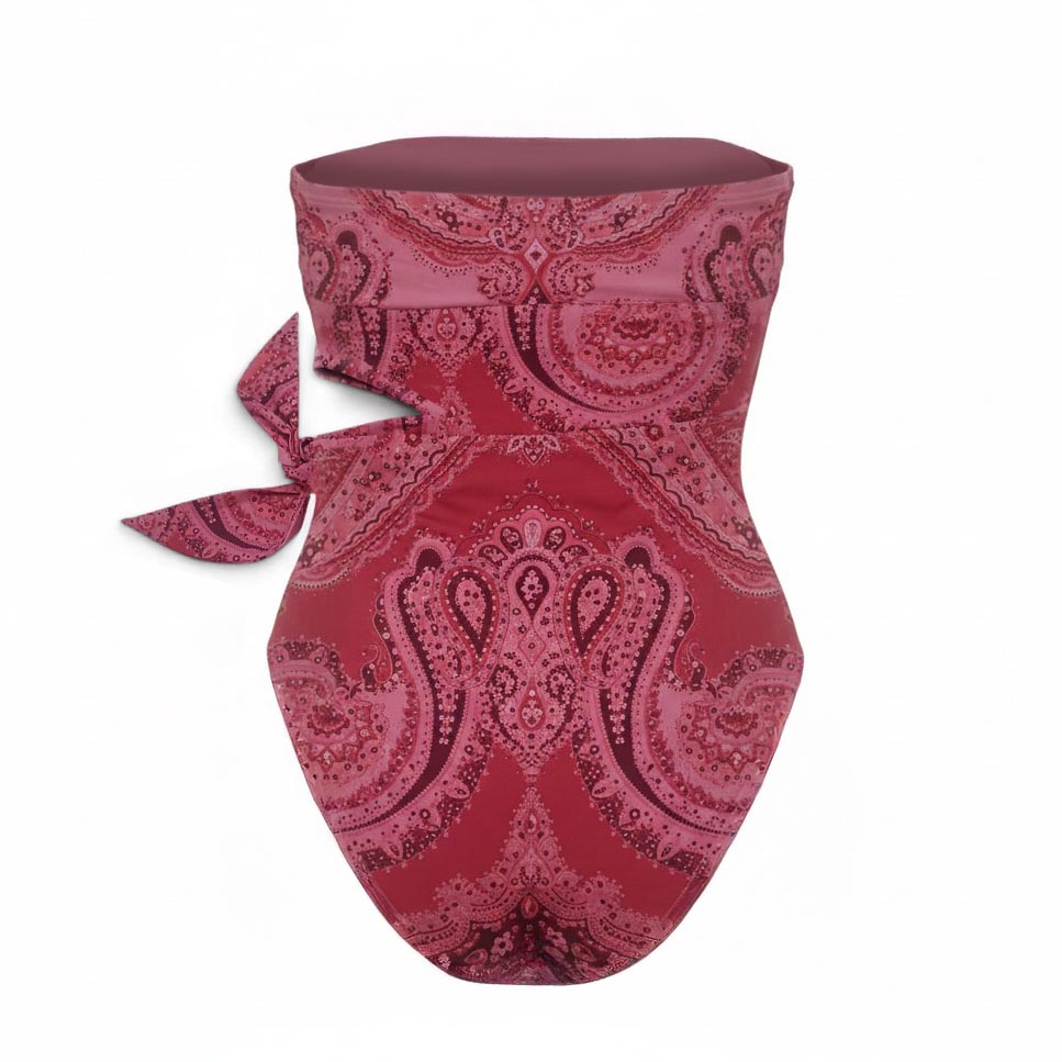 ZIMMERMANN PAISLEY 'SEPARATES' SCULPT TIE ONE-PIECE SWIMSUIT - SIZE 2 (US 8)