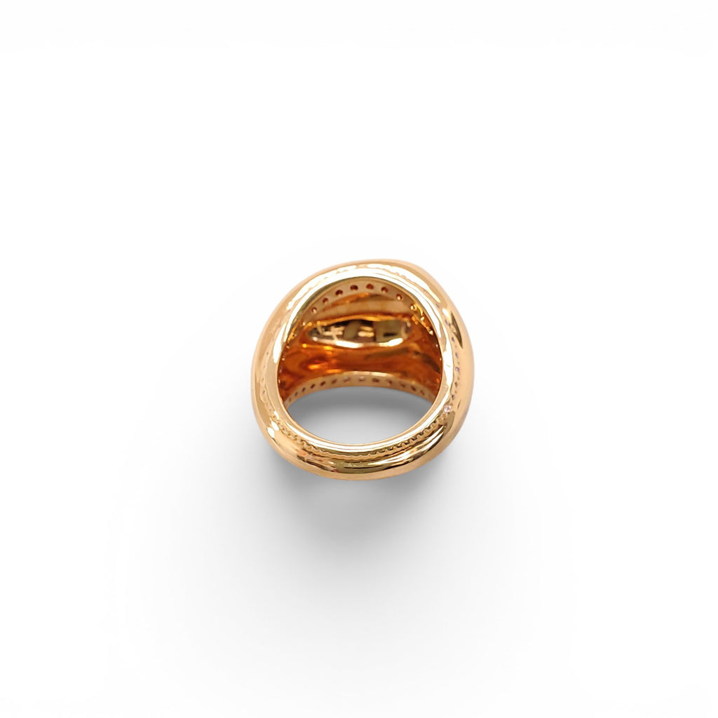 ZIMMERMANN PEBBLE 20K CUBIC ZIRCONIA RING - SIZE 7.75