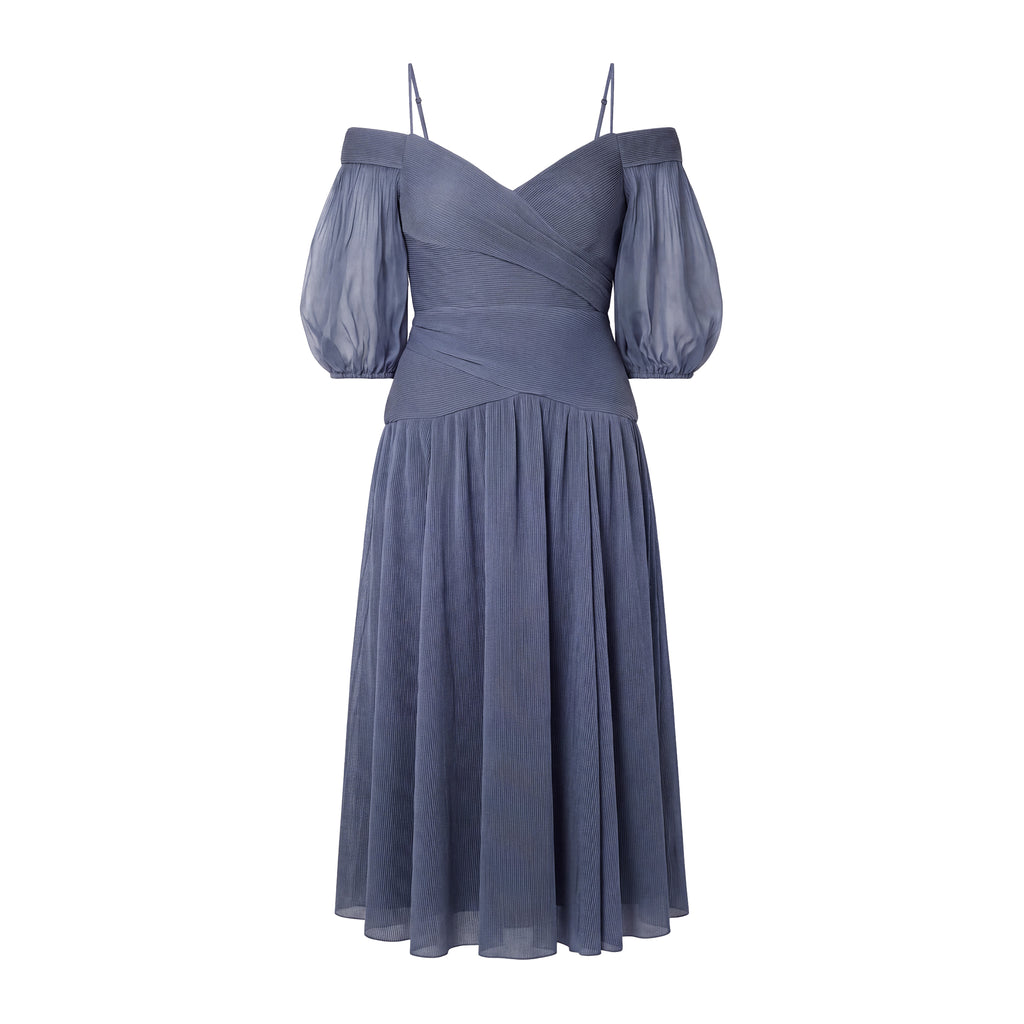 ZIMMERMANN PLEATED MIDI DRESS - SIZE 0 (US 4)