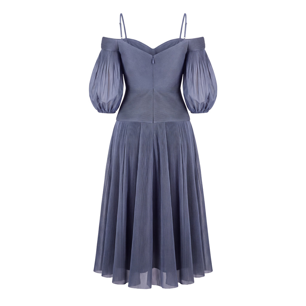 ZIMMERMANN PLEATED MIDI DRESS - SIZE 0 (US 4)