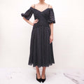 ZIMMERMANN PLEATED POLKA DOT MIDI DRESS - SIZE 1 (SIZE US 6)