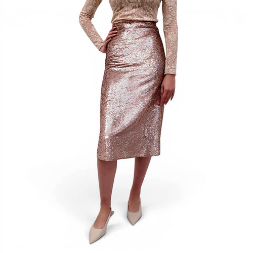 ZIMMERMANN ROSE GOLD SEQUIN SKIRT - SIZE 0 (US 4) ZIMMERMANN ROSE GOLD SEQUIN SKIRT - SIZE 0 (US 4)