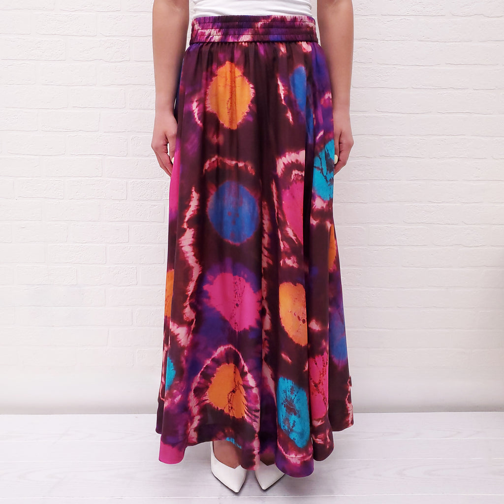 ZIMMERMANN SILK TIE DYE MAXI SKIRT - SIZE 0/XS
