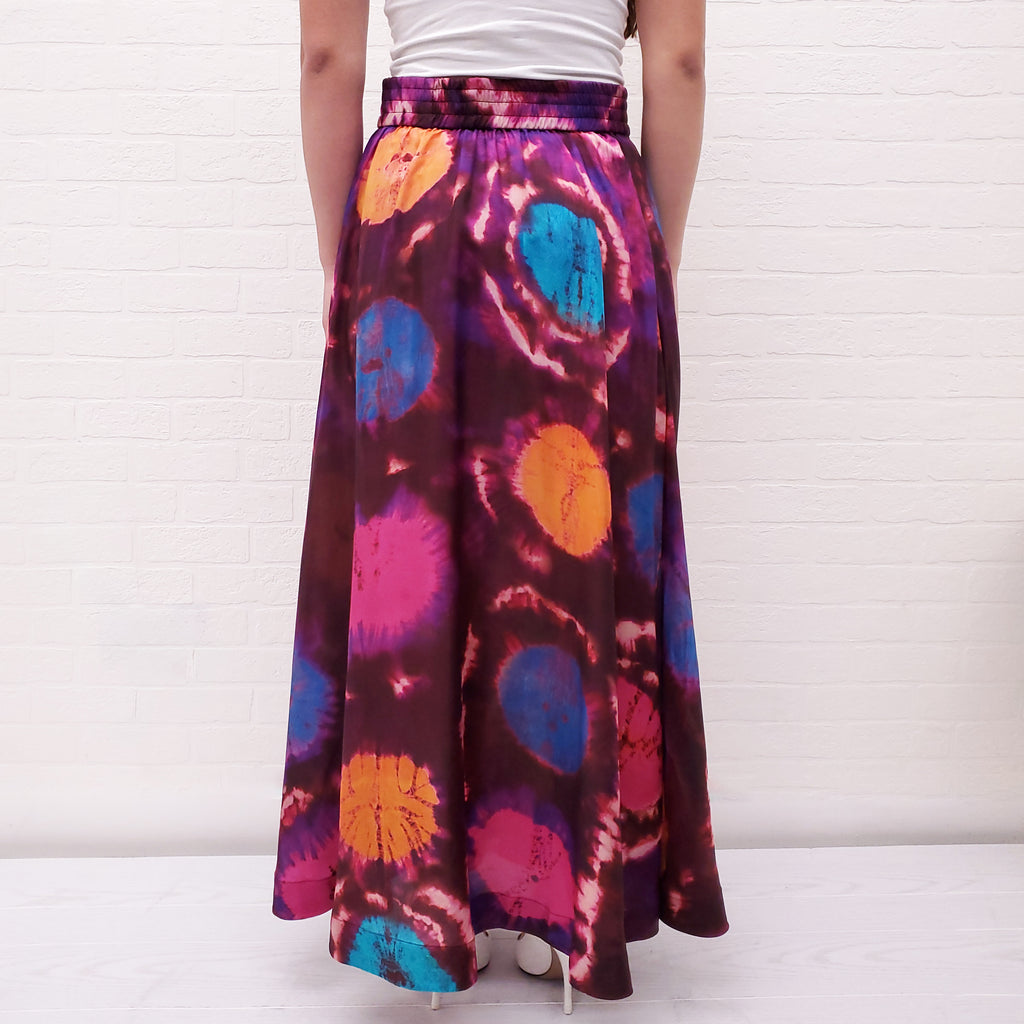 ZIMMERMANN SILK TIE DYE MAXI SKIRT - SIZE 0/XS