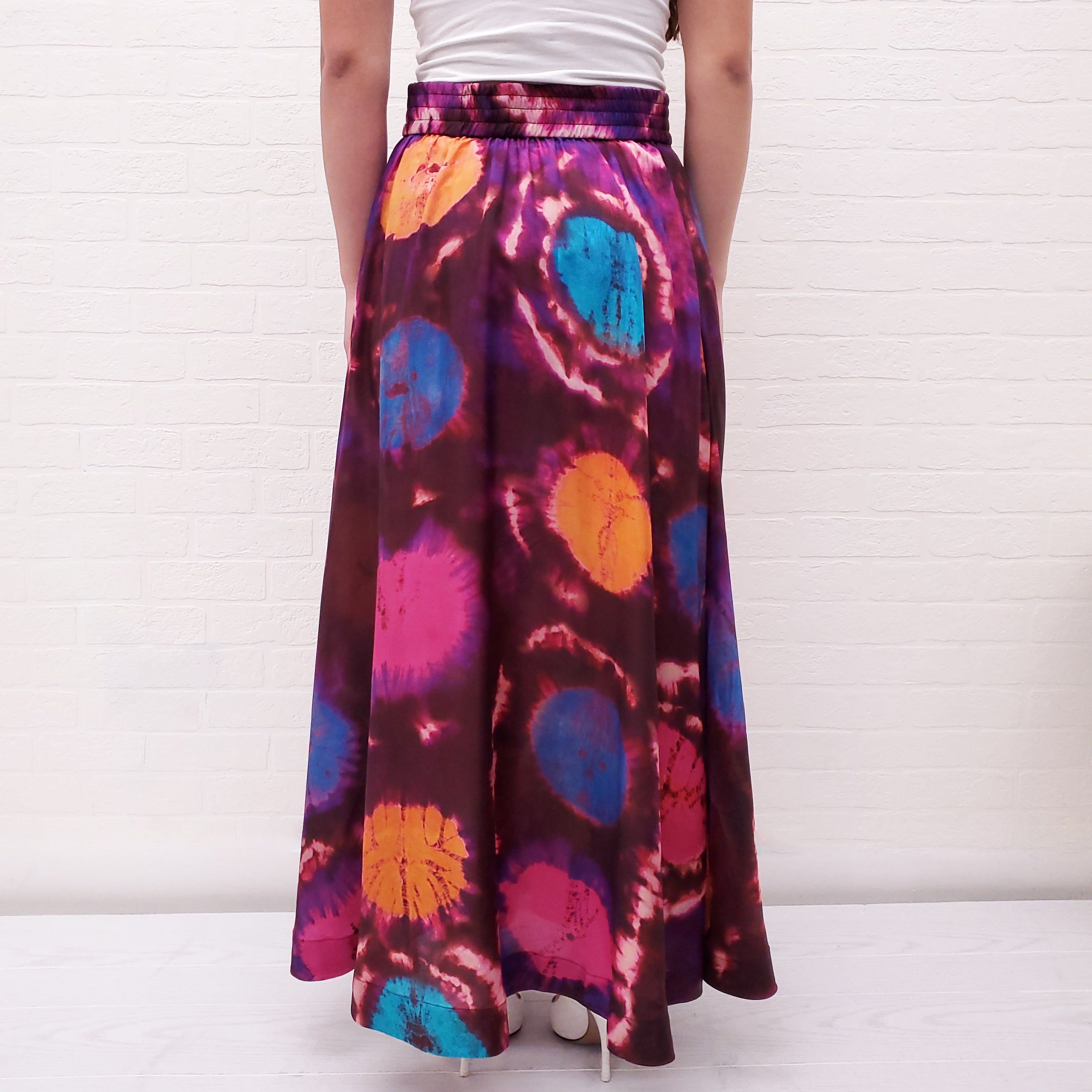 ZIMMERMANN SILK TIE DYE MAXI SKIRT - SIZE 0/XS