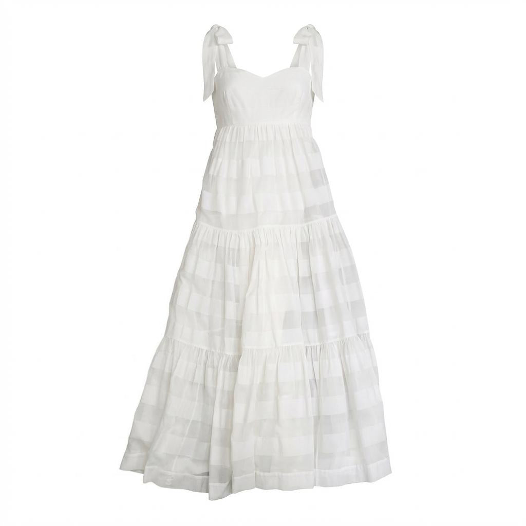 ZIMMERMANN WHITE STRIPED DRESS - SIZE 0 (US 4)