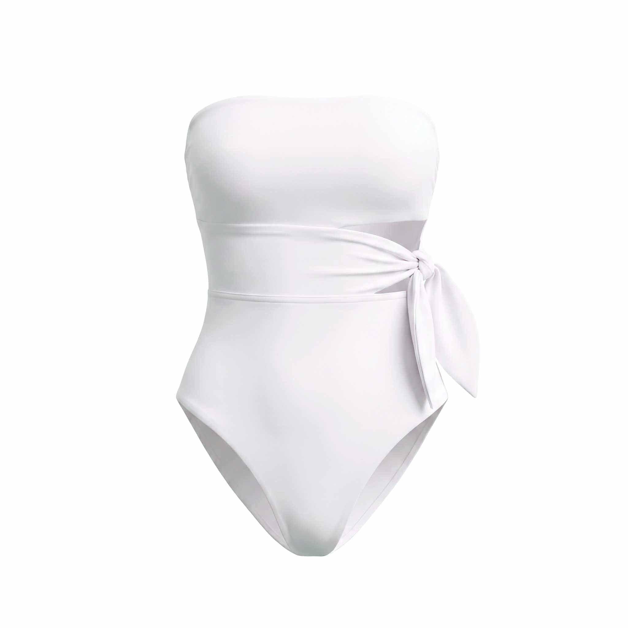 ZIMMERMANN WHITE 'SEPARATES' SCARF TIE ONE-PIECE SWIMSUIT - SIZE 0 (US 4)