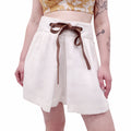 ZIMMERMANN WHITE 'THE LOVESTRUCK EYELET' SHORTS WITH BELT - SIZE 3 (US 10)