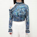 ZIMMERMANN 'MONCUR RUFFLE NECK BODICE TOP' - SIZE 3/L