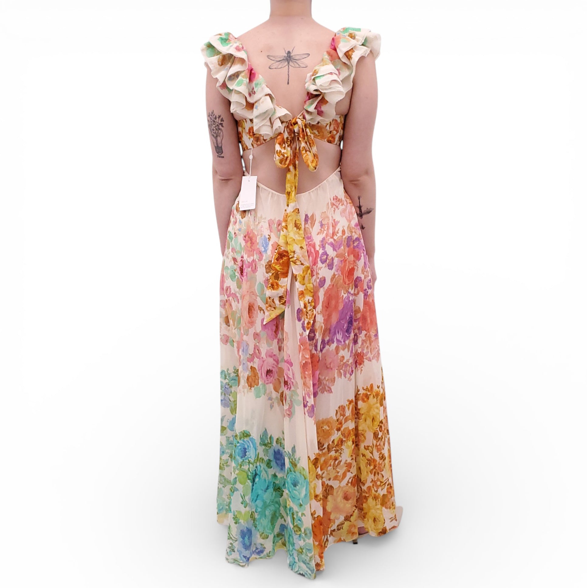raie frill shoulder midi dress Zimmermann Raie Frill Shoulder Midi Dress
