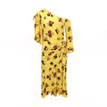 A.L.C. YELLOW FLORAL RUCHED DRESS - SIZE 8