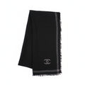 CHANEL BLACK LOGO SHIMMER SCARF