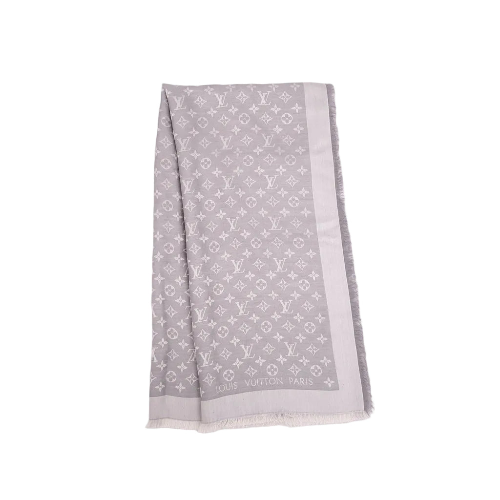 LOUIS VUITTON GREY MONOGRAM TWO-TONE SCARF