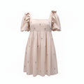 AGUA BY AGUA BENDITA CREAM 'OPALO MANGLARES' DRESS WITH EMBELLISHED DETAILS - SIZE L