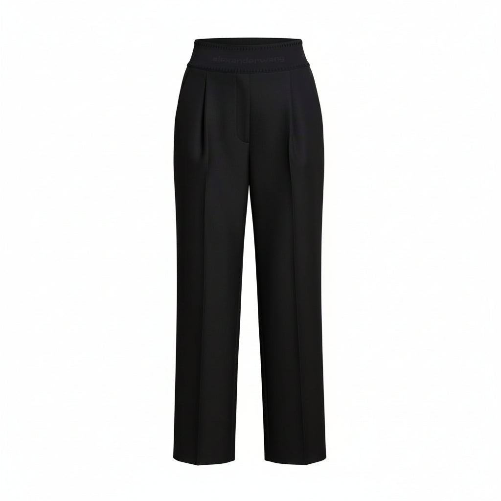 ALEXANDER WANG ELASTIC WAISTBAND LOGO TROUSERS - SIZE 00