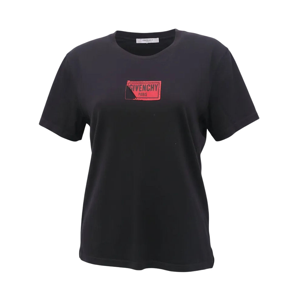 GIVENCHY BLACK AND RED LOGO T-SHIRT - SIZE XL