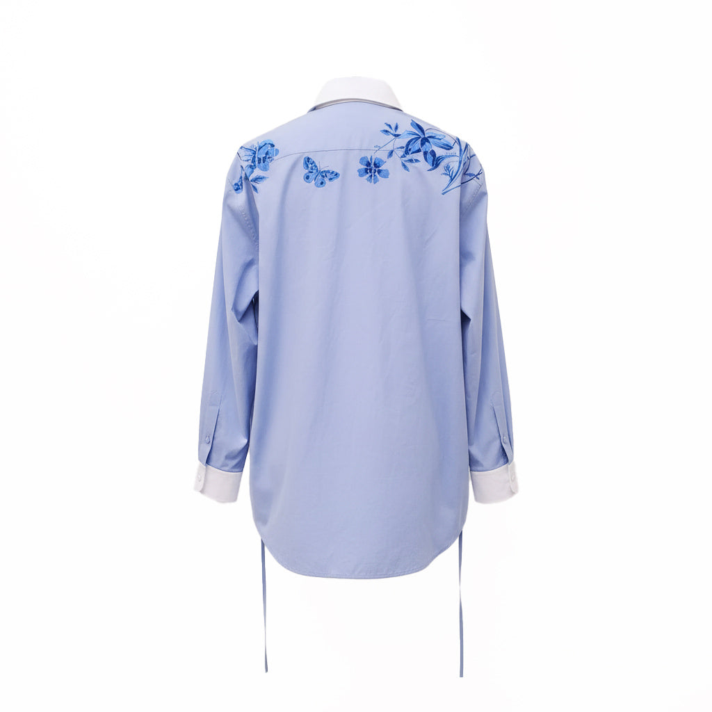 GUCCI FLORAL COTTON BLOUSE - SIZE 42