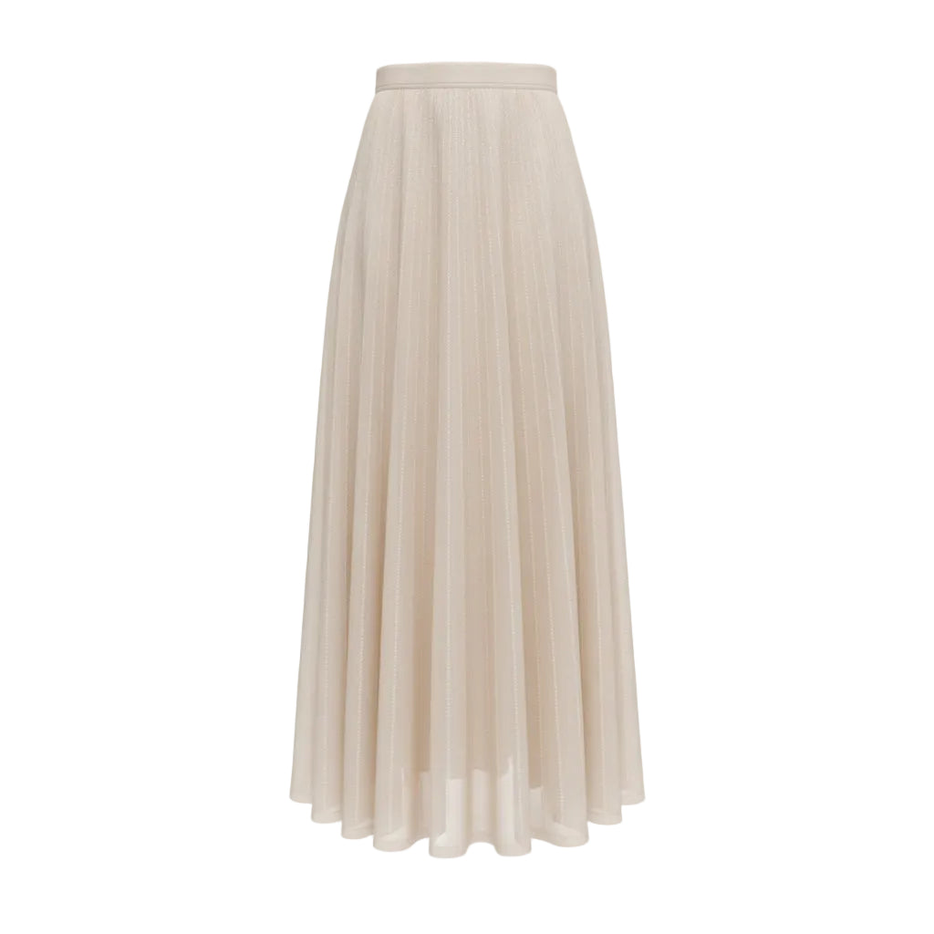 KHAITE CREAM LONG KNIT SKIRT - SIZE M