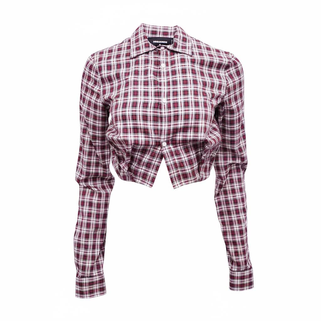 DSQUARED2 CROPPED CHECK SHIRT - SIZE 42