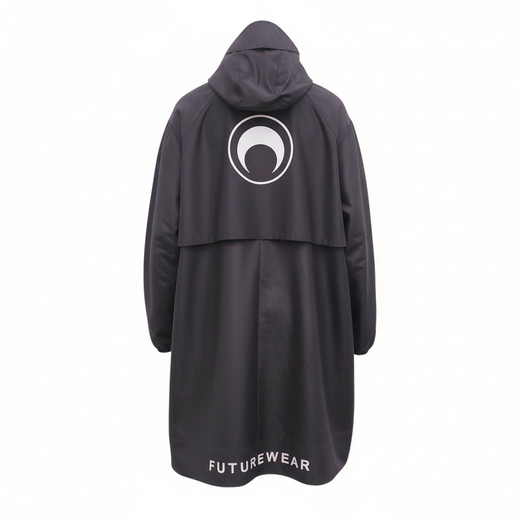 MARINE SERRE A-LINE HOODED LOGO JACKET - SIZE 40 (OVERSIZED)