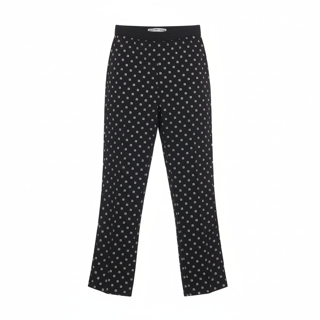 ALEXANDER WANG CRYSTAL LOGO TROUSERS - SIZE 6