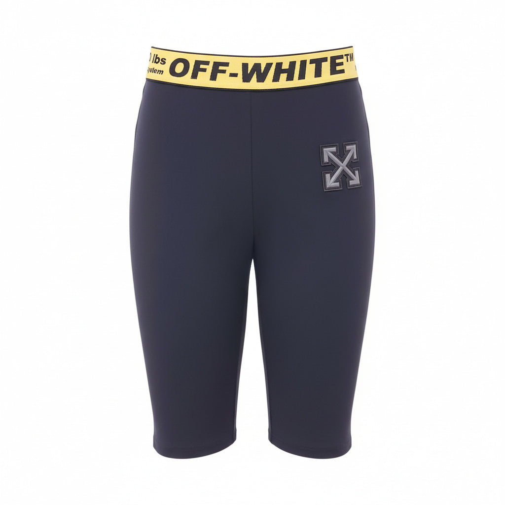 OFF-WHITE LOGO STRETCH BIKER SHORTS - SIZE XS
