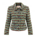 GUCCI COLOURFUL TWEED BLAZER WITH GG LOGO BUTTONS - SIZE 42