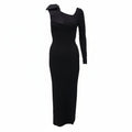 CHANEL BLACK GOWN WITH BOW - SIZE 36