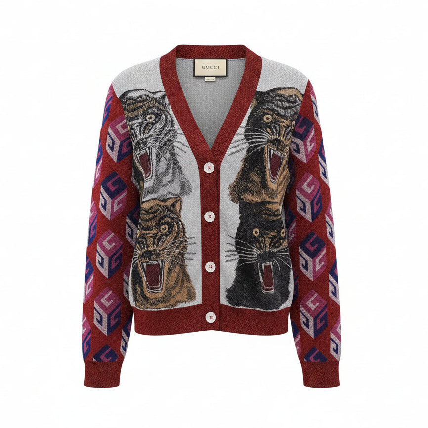 GUCCI TIGER SHIMMER CARDIGAN - SIZE M