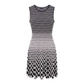 ALEXANDER MCQUEEN BLACK AND WHITE HONEYCOMB PRINT DRESS - SIZE L