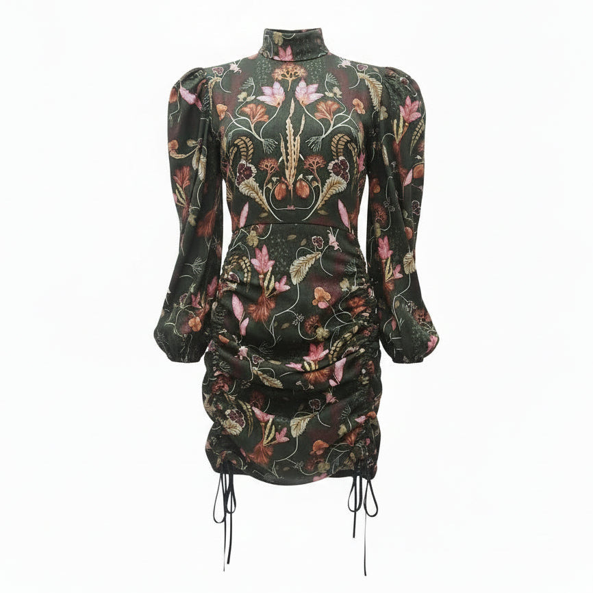 AGUA BY AGUA BENDITA GREEN FLORAL 'GUABA HABITAT' DRESS - SIZE L