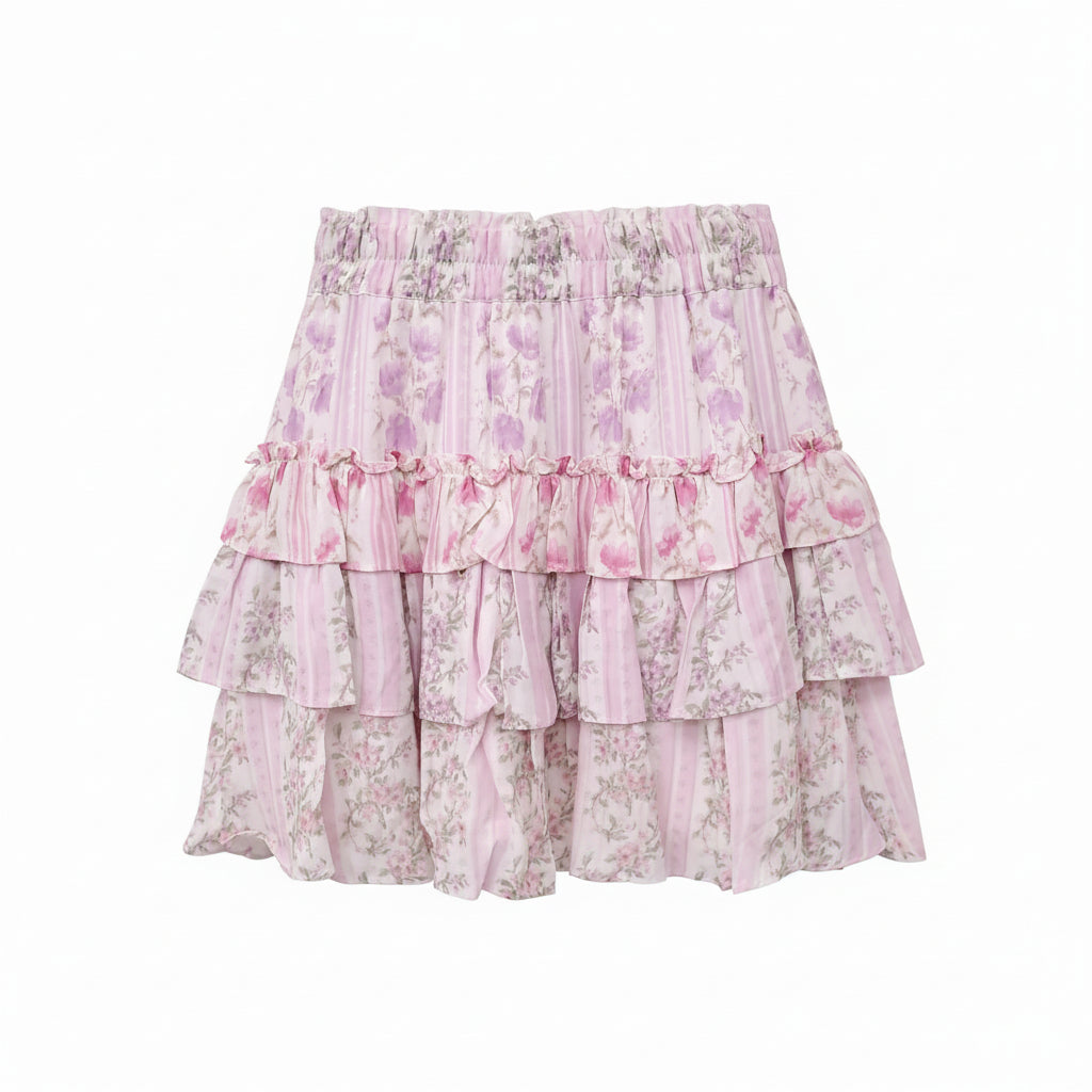LOVESHACKFANCY 'CORBETT SKIRT' IN 'PASTEL CLOUDS' - SIZE P (XS)