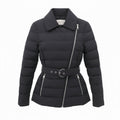 GUCCI BLACK PUFFER JACKET WITH ZIPPERS AND BELT - SIZE 36