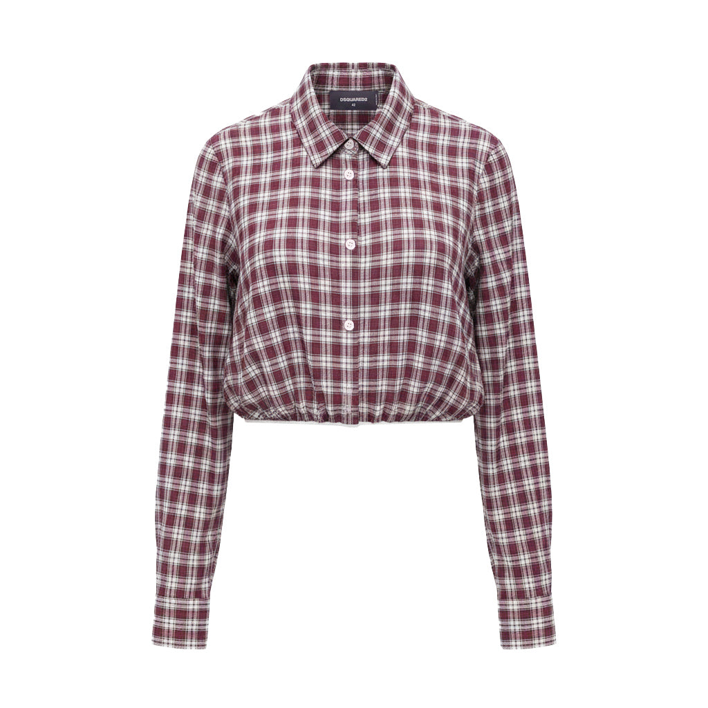 DSQUARED2 CROPPED CHECK SHIRT - SIZE 42