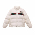 GUCCI CREAM PUFFER JACKET WITH LOGO AND REMOVABLE SLEEVES - SIZE 38