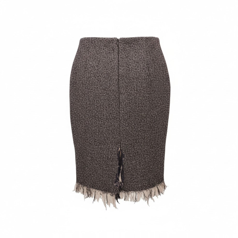 ALEXANDER MCQUEEN TWEED SUIT WITH FRINGE DETAIL - SIZE 44