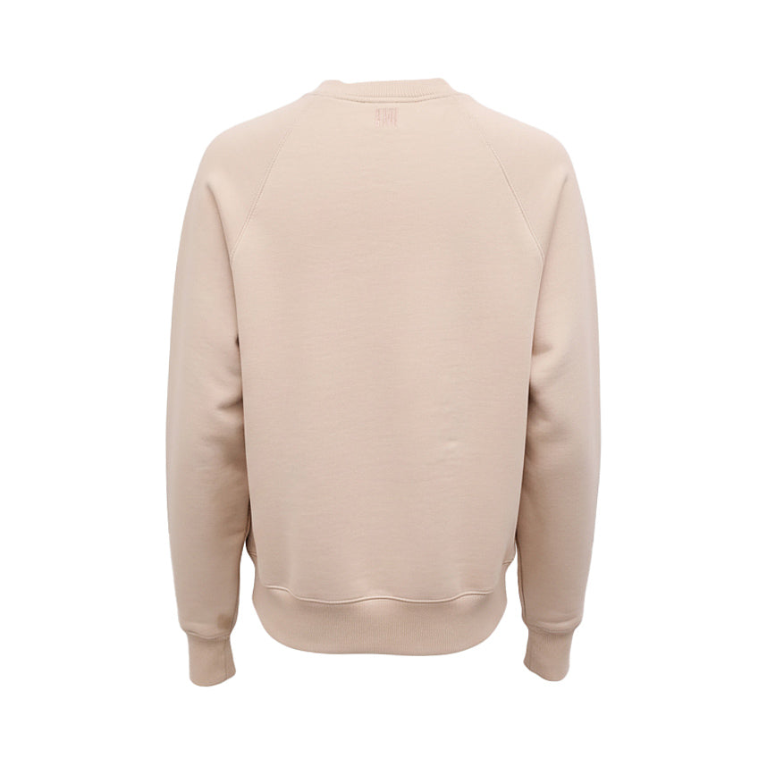 AMI PARIS CREAM LOGO CREWNECK SWEATER - SIZE M
