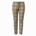 BURBERRY CHECK COTTON PATTERNED TROUSERS - SIZE 4