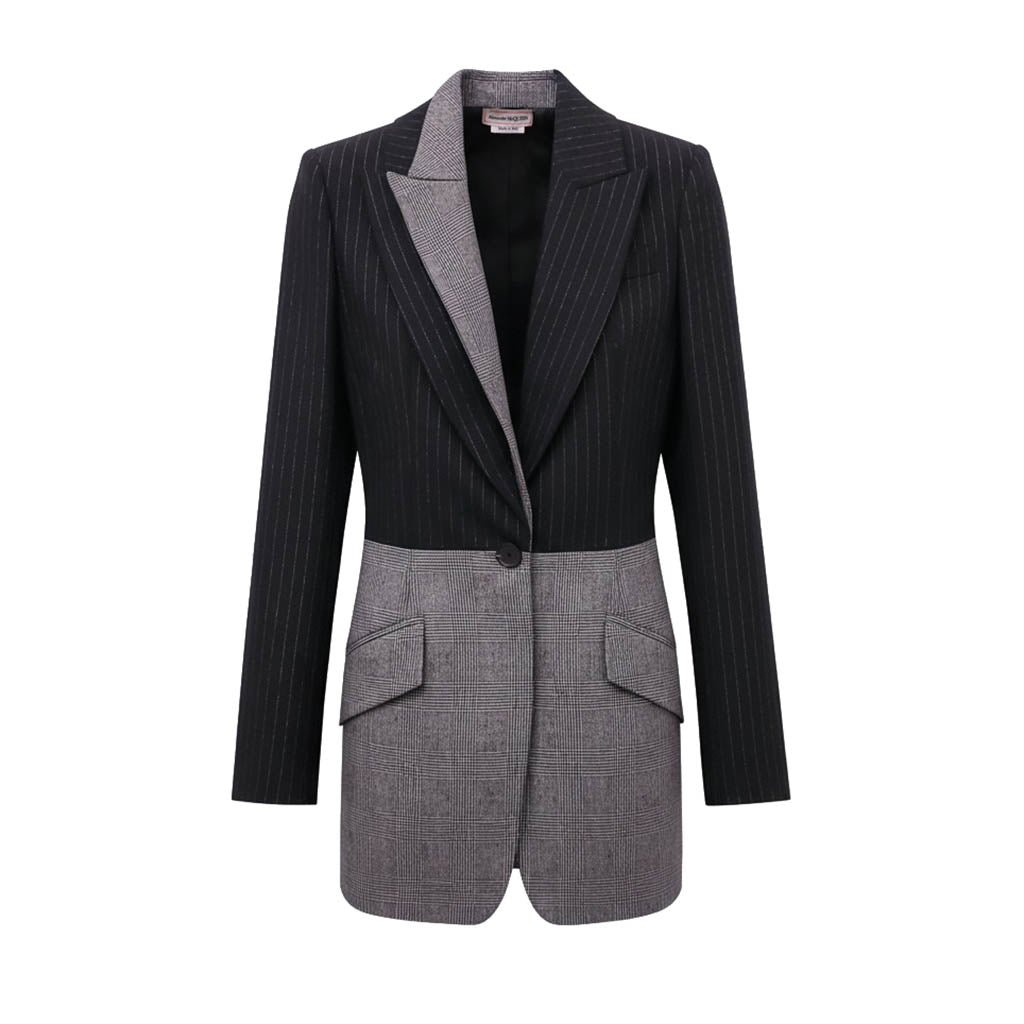 ALEXANDER MCQUEEN TWO PIECE PLAID AND PINSTRIPED SUIT - SIZE 36