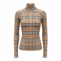 BURBERRY HALF-ZIP FITTED TOP - SIZE 4