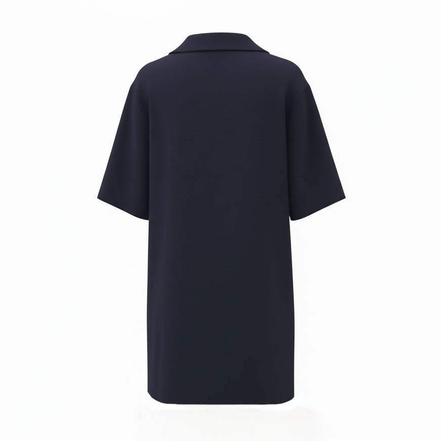 GUCCI BLACK KNIT DRESS WITH LEATHER GG DETAIL - SIZE M