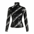 BALENCIAGA BLACK SEQUIN LOGO TOP - SIZE 34