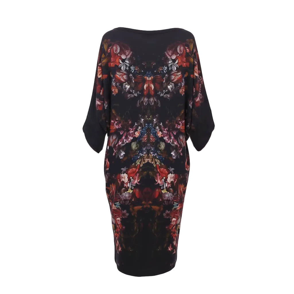 ALEXANDER MCQUEEN FLORAL PATTERNED SWEATER DRESS - SIZE M