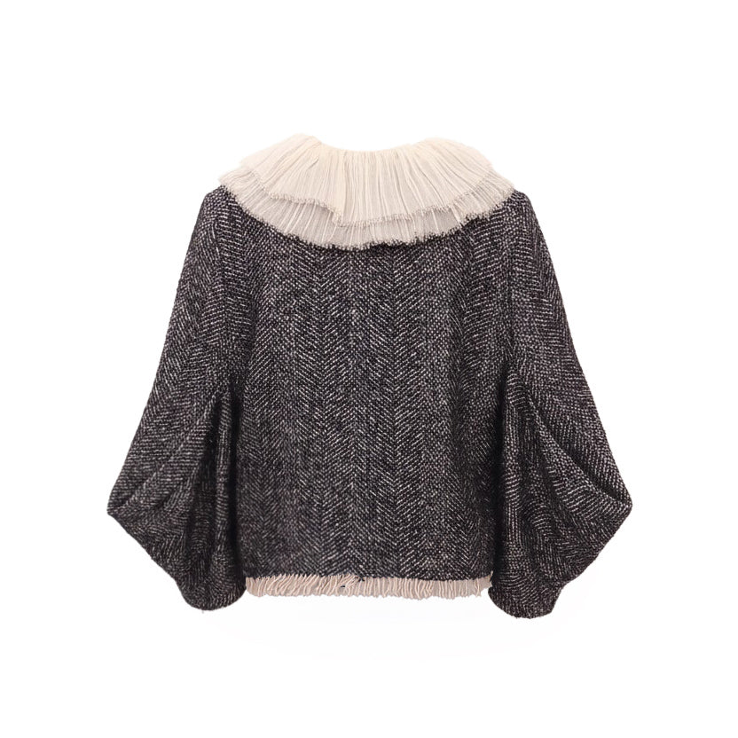 ALEXANDER MCQUEEN TWEED SUIT WITH FRINGE DETAIL - SIZE 44