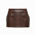 MIAOU BROWN CROC EFFECT MINI SKIRT - SIZE L