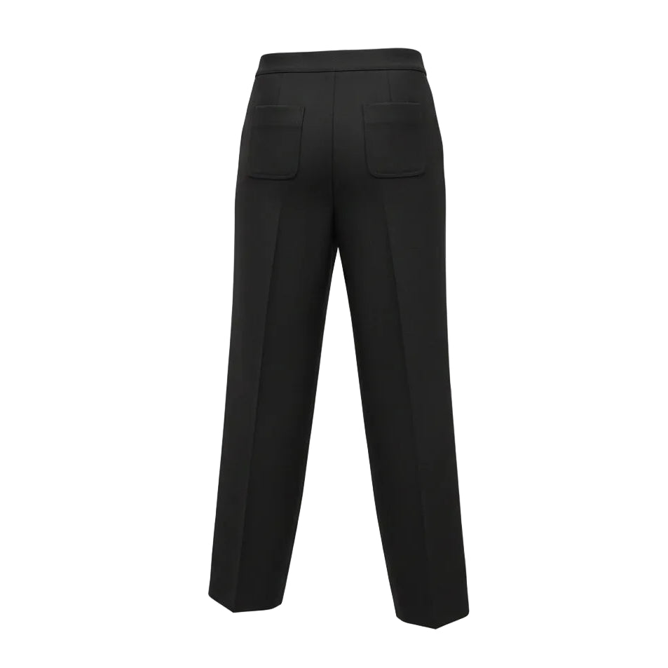 CELINE BLACK TRIOMPHE LOGO TROUSERS - SIZE 34