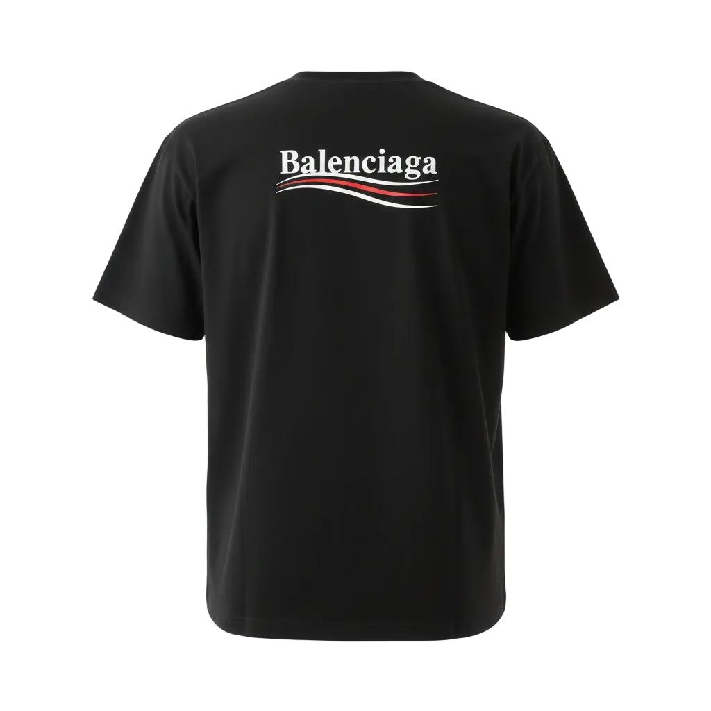 BALENCIAGA BLACK OVERSIZED LOGO T-SHIRT - SIZE S