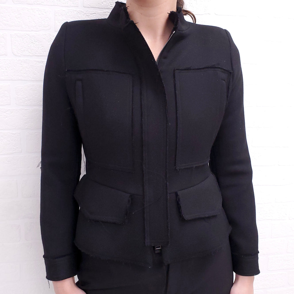 TOM FORD BLACK WOOL JACKET - SIZE 42