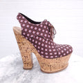 LOUIS VUITTON PATTERNED CORK PLATFORMS - SIZE 37.5