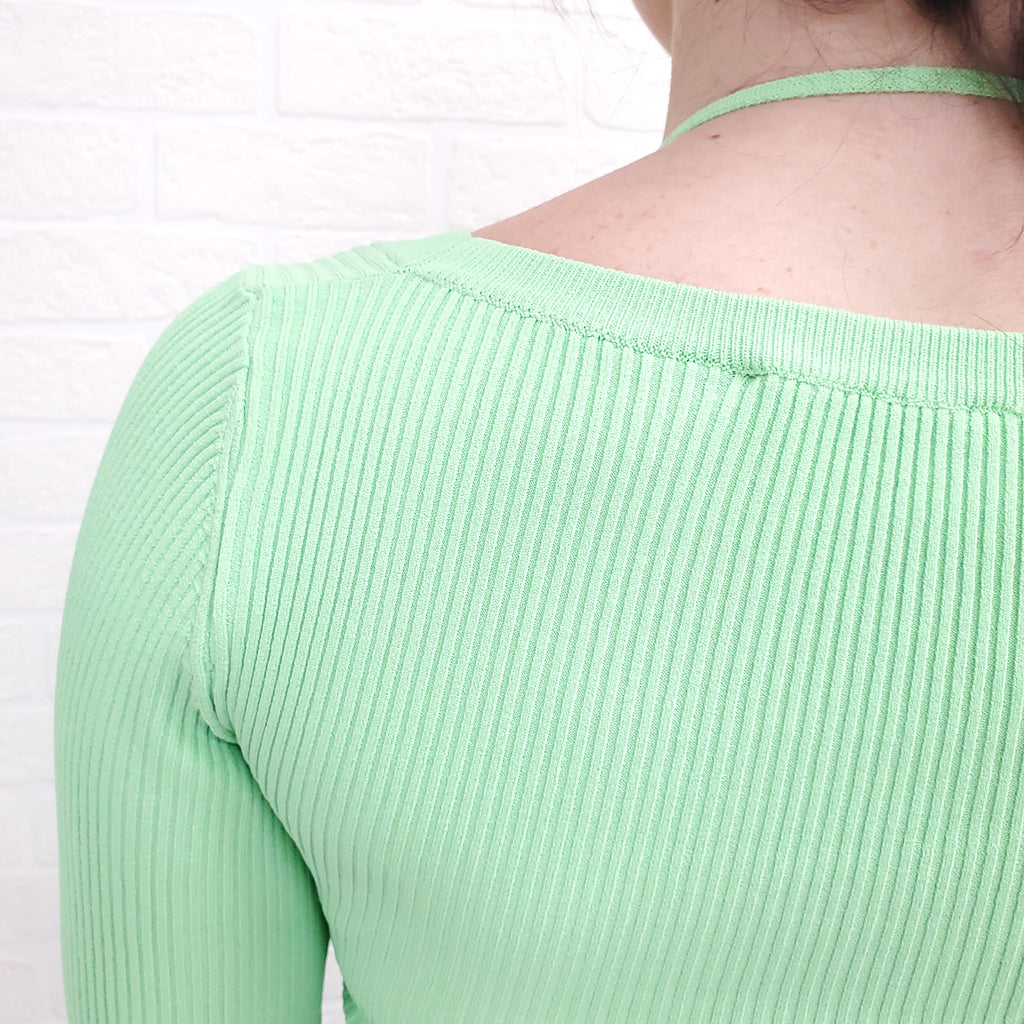GAUGE 81 LIME GREEN RIBBED CROPPED SWEATER ($570) - SIZE XS